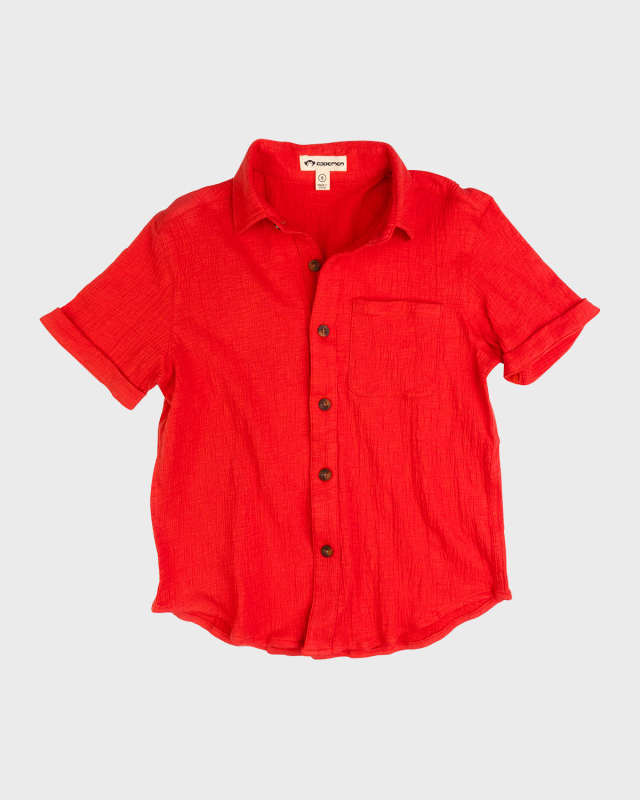 Boy's Short-Sleeve Beach Shirt, Size 2-12